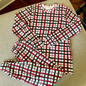 Monica and Andy Organic Cotton Christmas Longe Plaid Red Green Sz Small